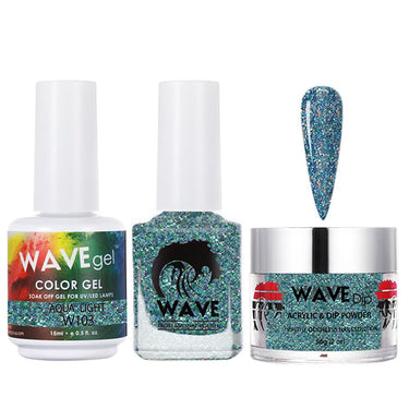 Wave Simplicity 3-In-1 Matching Combo Set / 1 Gel Polish 0.6 oz. + 1 Lacquer 0.5 oz. + 1 Dip Powder 2 oz. / #103 Aqua Light - 22700