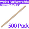 Waxing Applicator Sticks - Narrow - 5.5" x 1/8" / 500 Pack