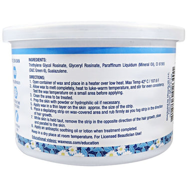 Waxness Azulene Soft Wax Tin / Case = 14 oz. - 397 grams per Can X 8 Cans