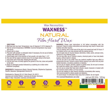 Waxness Natural Film Hard Wax Beads - Made in Italy / Bulk 22 lbs. - 10 kg.
