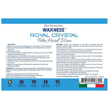 Waxness Royal Crystal Premium Luxury Hard Wax Beads - Made in Italy / Bulk 19.8 lbs. - 8.98 kg.