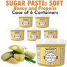 Waxness Soft Sugar Paste - Honey and Propolis / Case = 1.65 lb. - 750 gram Container X 6 Containers