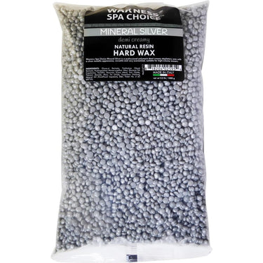 Spa Choice Mineral Silver Demi Creamy Hard Wax Beads - Made in Italy / 4.4 Lbs. (4 Bags - 1.1 lbs. - 17.6 oz. - 500 grams Each) by Waxness