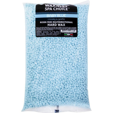 Spa Choice Rosin Free Multidirectional Baby Blue Hard Wax Beads - Made in Italy / 4.4 Lbs. (4 Bags - 1.1 lbs. - 17.6 oz. - 500 grams Each) by Waxness