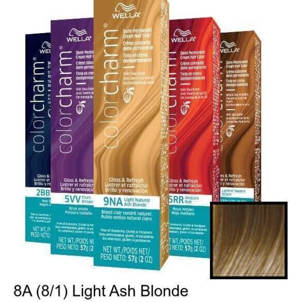 Wella Color Charm Demi-Permanent Haircolor - 8A (8/1) Light Ash Blonde ...