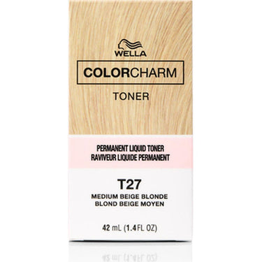 Wella Color Charm Liquid Toner - T-27 Medium Beige Blonde / 1.4 oz.