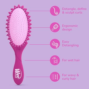 Wet Brush Curl Shaper Detangler Brush - Purple