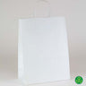 White Kraft Paper Bags with Twisted Paper Handle - 10"W x 5"D x 13"H / 1 Case (250 per Case)
