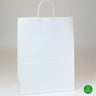 White Kraft Paper Bags with Twisted Paper Handle - 13"W x 7"D x 17"H / 1 Case (250 per Case)