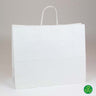 White Kraft Paper Bags with Twisted Paper Handle - 16"W x 12"D x 6"H / 1 Case (250 per Case)