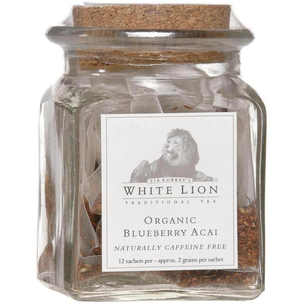 White Lion Tea - Blueberry Acai Rooibos Tea / 12 Count Jar of Pyramid ...