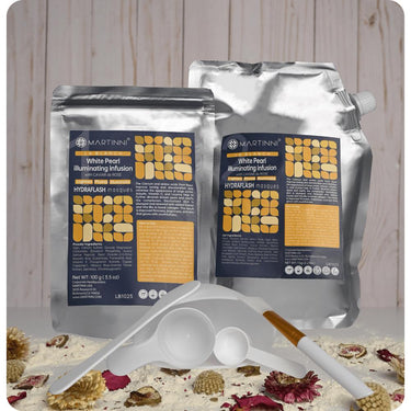 White Pearl Illuminating Hydraflash Mask / 100 Grams Powder + 1 Kilo Gel by Martinni