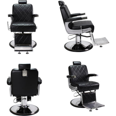 William Heavy Duty Barber Chair / Black with Chrome Accents by Hans Equipment