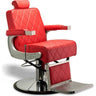 William Heavy Duty Barber Chair / Red with Chrome Accents by Hans Equipment