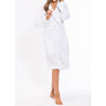 Woman's Super Soft Lightweight Plush Shawl Robe | Short Length | Material: 100% Polyester Warm Fleece | Color: White | Available Sizes: S, M, L, XL, XXL by SUMMA