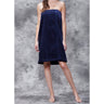 Woman's Terry Velour Cloth Spa Wrap - Bath Towel Wrap | Color: Navy Blue | Material: 100% Cotton | Available Sizes: One Size Fits Most by SUMMA
