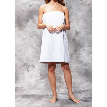 Woman's Terry Velour Cloth Spa Wrap - Bath Towel Wrap | Color: White | Material: 100% Cotton | One Size Fits Most by SUMMA