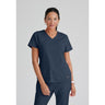 Women's Emma Scrub Top - Greys Anatomy Spandex Stretch Collection / Color - Steel / Fit - Regular / Sizes - XXS, XS, S, M, L, XL, 2XL, 3XL, 4XL, 5XL by Barco Uniforms