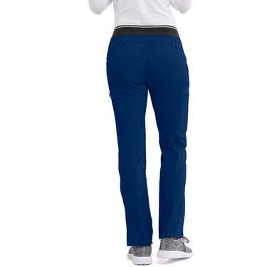 Women's Kim Scrub Pant - Greys Anatomy Spandex Stretch Collection / Color - Indigo / Fit - Regular / Sizes - XS, S, M, L, XL, 2XL, 3XL by Barco Uniforms
