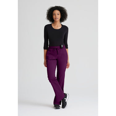 Women's Kim Scrub Pant - Greys Anatomy Spandex Stretch Collection / Color - Wine / Fit - Regular / Sizes - XS, S, M, L, XL, 2XL, 3XL by Barco Uniforms