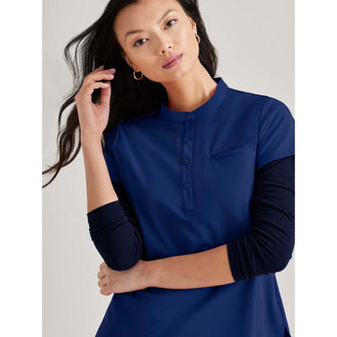Women's Mission Scrub Top - Barco Unify Collection / Color - Indigo / Fit - Regular / Sizes - XS, S, M, L, XL, 2XL, 3XL by Barco Uniforms
