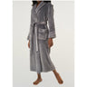Women's Plush Soft Warm Fleece Robe | Color: Gray | Material: 100% Polyester Warm Fleece | Available Sizes: S, M, L, XL, XXL by SUMMA