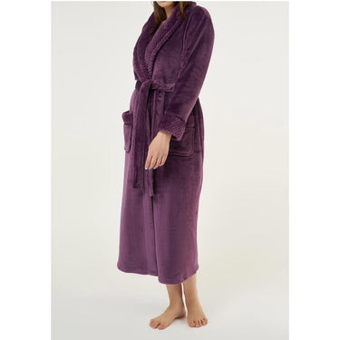 Women's Plush Soft Warm Fleece Robe | Color: Purple | Material: 100% Polyester Warm Fleece | Available Sizes: S, M, L, XL, XXL by SUMMA