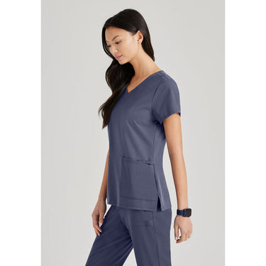 Women's Purpose Scrub Top - Barco Unify Collection / Color - Steel / Fit - Regular / Sizes - XS, S, M, L, XL, 2XL, 3XL by Barco Uniforms