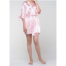 Women's Satin Kimono Short Robe | Color: Light Pink | Material: 95% Polyester 5% Spandex | Available Sizes: Small/Medium, Large, XX-Large by SUMMA