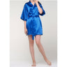 Women's Satin Kimono Short Robe | Color: Royal Blue | Material: 95% Polyester 5% Spandex | Available Sizes: Small/Medium, Large, XX-Large by SUMMA