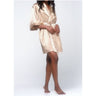 Women's Satin Kimono Short Robe | Color: Taupe | Material: 95% Polyester 5% Spandex | Available Sizes: Small/Medium, Large, XX-Large by SUMMA