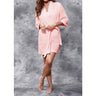 Women's Square Pattern Waffle Kimono Robe - Short Length | Color: Blush | Material: 65% Natural Cotton 35% Polyester | Available Sizes: Small/Medium, Large, XX-Large by SUMMA