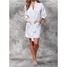 Women's Square Pattern Waffle Kimono Robe - Short Length | Color: White | Material: 65% Natural Cotton 35% Polyester | Available Sizes: Small/Medium, Large, XX-Large by SUMMA