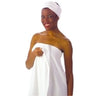 Women's Terry Velour Wrap with Snaps / White / 2XL