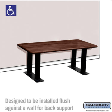 Wood ADA Locker Bench - 42-inch Wide by Salsbury – Dark Finish by Salsbury (view 2)