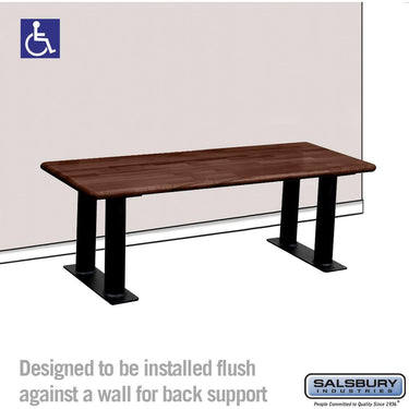 Wood ADA Locker Bench - 48-inch Wide by Salsbury – Dark Finish by Salsbury (view 2)