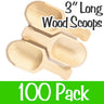 Wood Scoopers - 3" Long x 1.25" Wide / Case of 100 by Xen Stix