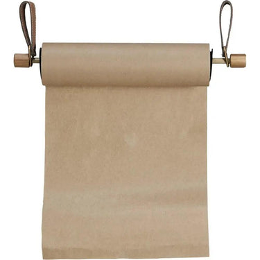 Wood Wall Mounted Paper Dispenser with Straps & Paper Roll