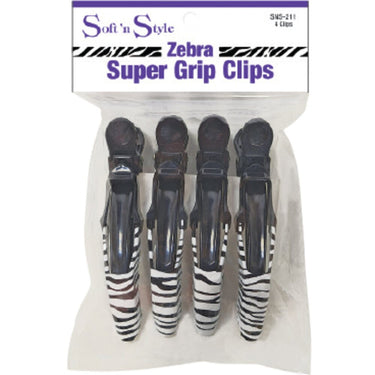 Zebra Super Grip Clips / 4 Pack by SOFT N STYLE