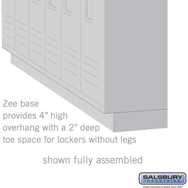 Zee Base Kit - 4-inch High, 6 Foot Length - for 12 Inch Deep Metal Lockers (Includes 6 Foot Front Base, 2 End Bases, Corner Splicer and 4 Rear Legs) by Salsbury – Blue by Salsbury (view 2)