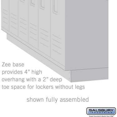Zee Base Kit - 4-inch High, 6 Foot Length - for 15 Inch Deep Metal Lockers (Includes 6 Foot Front Base, 2 End Bases, Corner Splicer and 4 Rear Legs) by Salsbury – Blue by Salsbury (view 2)