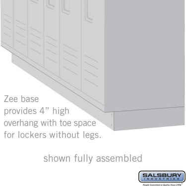 Zee Base Kit - 4-inch High, 6 Foot Length - for 18 Inch Deep Metal Lockers (Includes 6 Foot Front Base, 2 End Bases, Corner Splicer and 4 Rear Legs) by Salsbury – Blue by Salsbury (view 2)