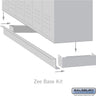 Zee Base Kit - 4-inch High, 6 Foot Length - for 21 Inch Deep Metal Lockers (Includes 6 Foot Front Base, 2 End Bases, Corner Splicer and 4 Rear Legs) by Salsbury – Blue by Salsbury