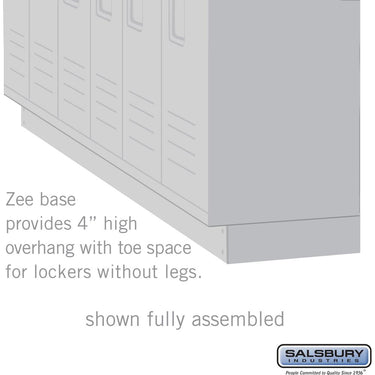 Zee Base Kit - 4-inch High, 6 Foot Length - for 21 Inch Deep Metal Lockers (Includes 6 Foot Front Base, 2 End Bases, Corner Splicer and 4 Rear Legs) by Salsbury – Blue by Salsbury (view 2)
