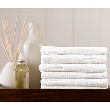 Zenith Collection Stylish Washcloth / 13" X 14" / Candlelight / 1 Dozen by The Turkish Towel Company