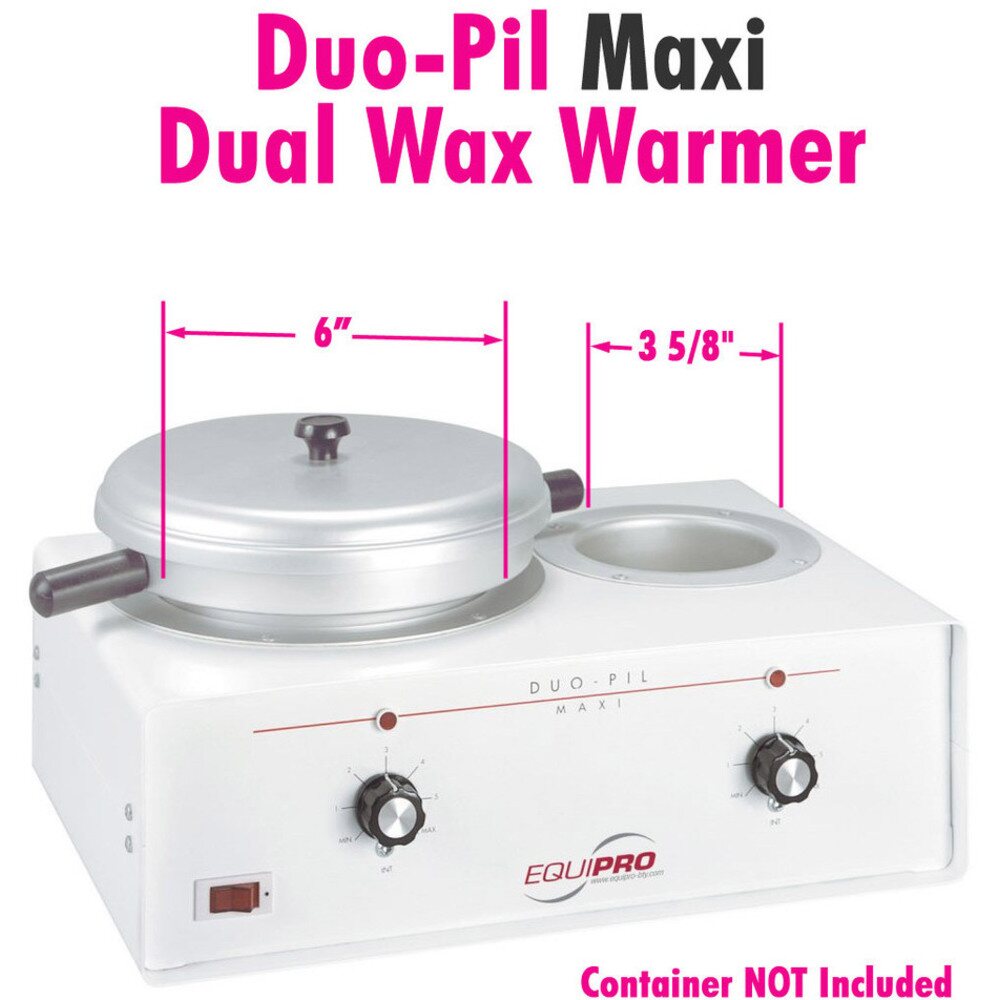Duo-Pil Maxi Dual Wax Warmer with 6 + 3-5/8 Diameter Tanks by Equipro