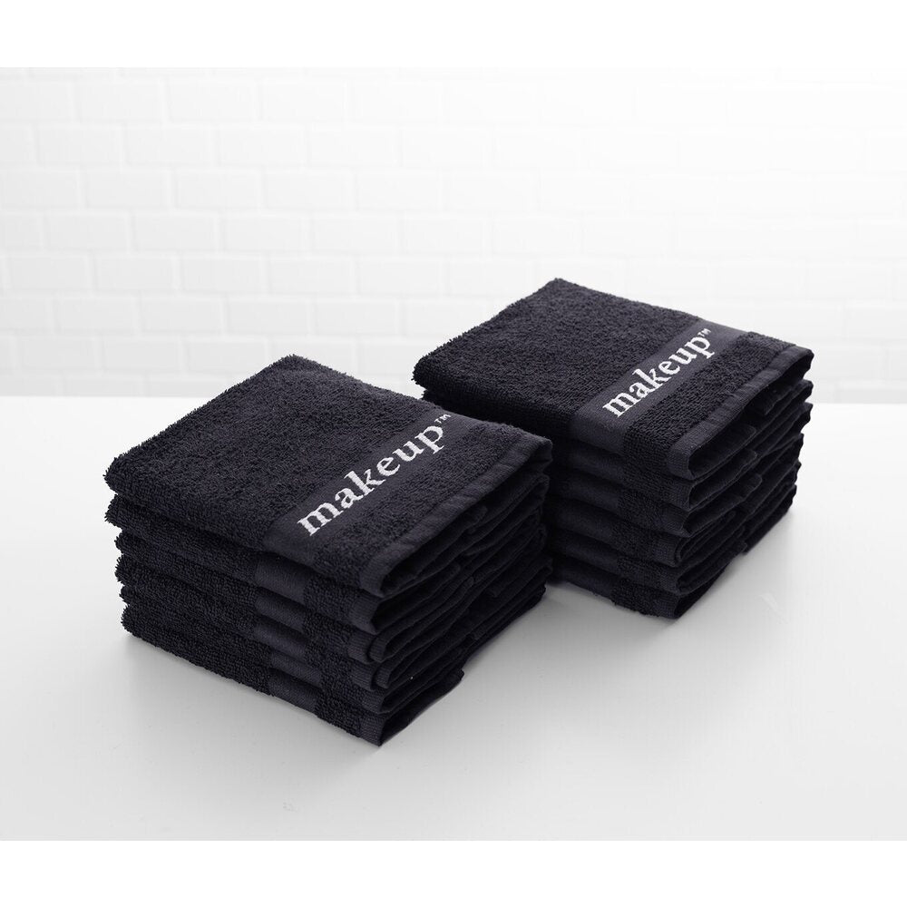 Black Washcloths, 13x13 Premium