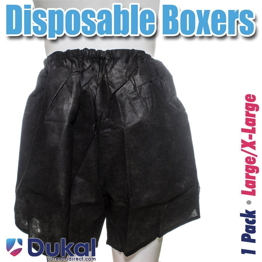 Disposable Single Use Men S Boxers BLACK Large XL 1 Pack