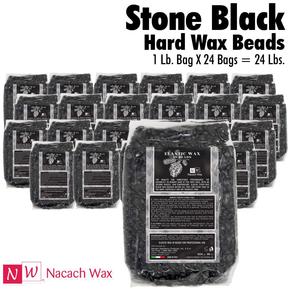 Stone Black Hard Wax Beads