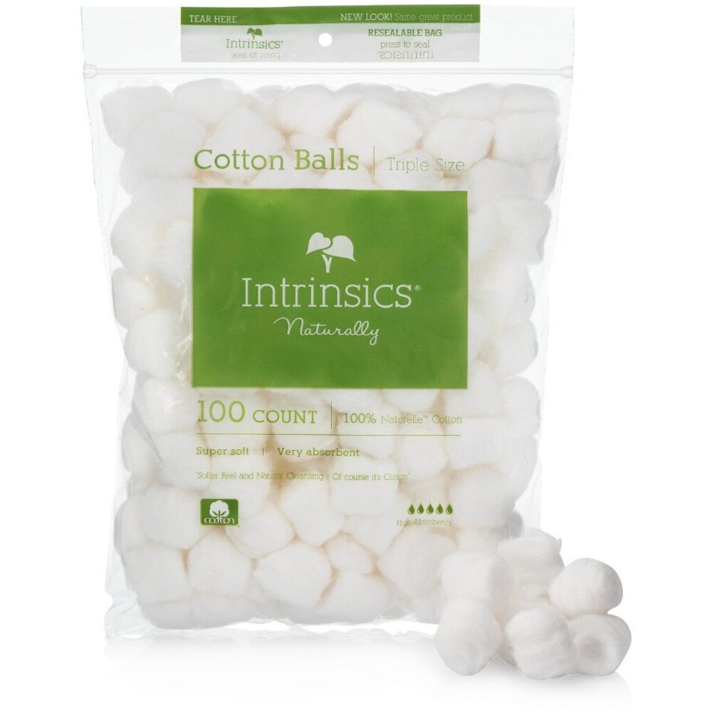 Intrinsics Organic Cotton Ball, Triple size, 100 ct